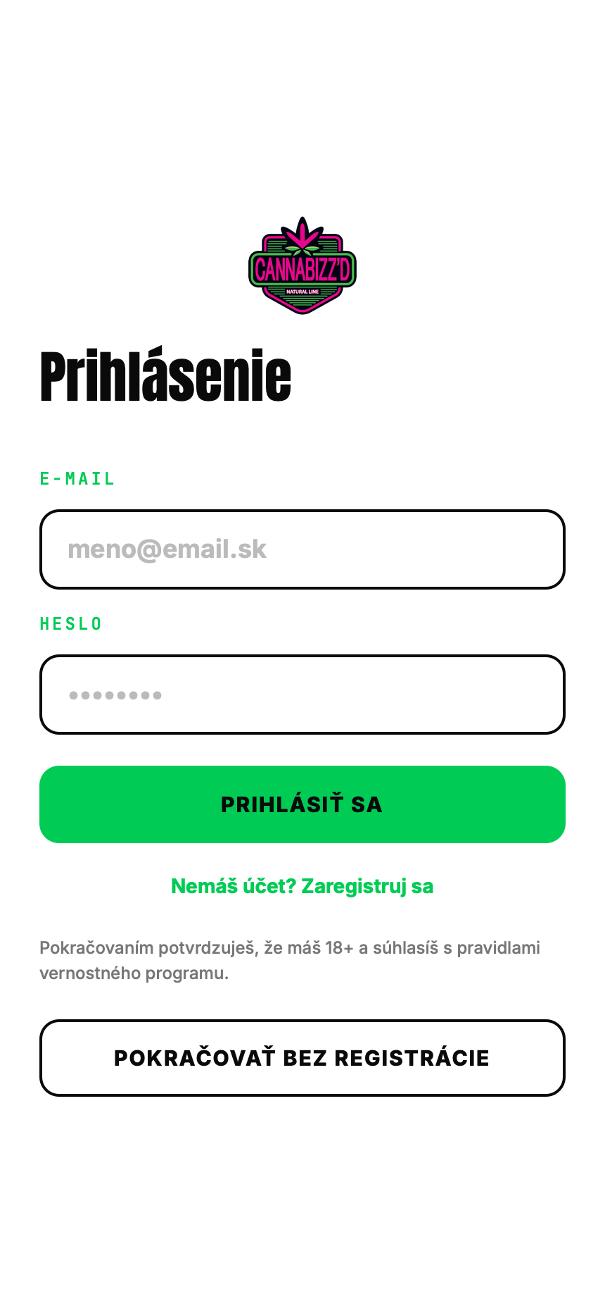 Registrácia